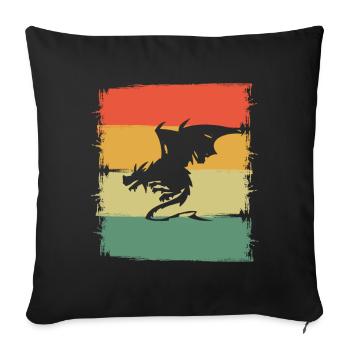Dragon Dragon - Sofa pillowcase 17,3'' x 17,3'' (45 x 45 cm) - black - Front