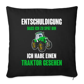 Traktor - Sofakissenbezug 45 x 45 cm - Schwarz - Vorne
