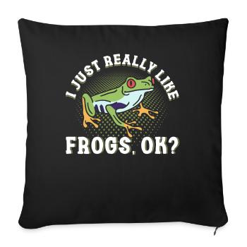 Frog Gift, Amphibians, Sweet Frog - Sofa pillowcase 17,3'' x 17,3'' (45 x 45 cm) - black - Front