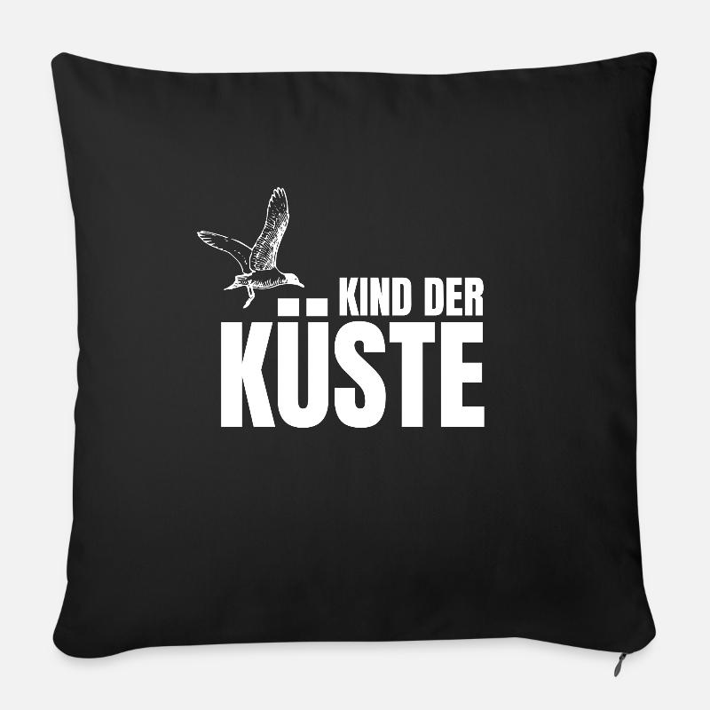 Kind der Küste mit Möwe für Kinder der Küste - Sofakissenbezug 45 x 45 cm - Schwarz