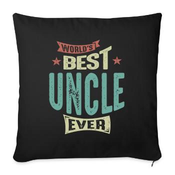 Homme Meilleur oncle jamais drôle Papa / Grand-père - Housse de coussin décorative 45 x 45 cm - noir - Devant
