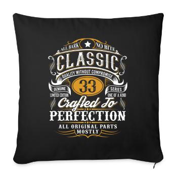 33e anniversaire - Housse de coussin décorative 45 x 45 cm - noir - Devant