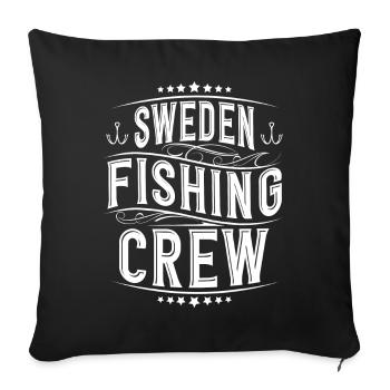 Sweden Fishing Angler Fishing Crew Team - Sofa pillowcase 17,3'' x 17,3'' (45 x 45 cm) - black - Front