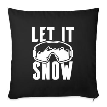 Let it Snow Winter Ski - Sofa pillowcase 17,3'' x 17,3'' (45 x 45 cm) - black - Front