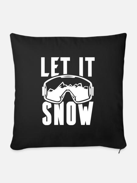 Let it Snow Winter Ski - Sofakissenbezug 45 x 45 cm - Schwarz