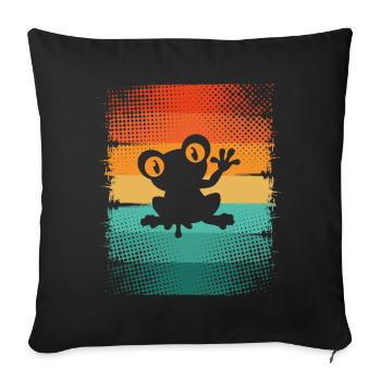 Grenouille - Housse de coussin décorative 45 x 45 cm - noir - Devant