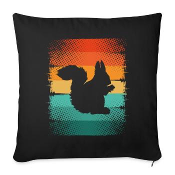 Squirrel - Sofa pillowcase 17,3'' x 17,3'' (45 x 45 cm) - black - Front