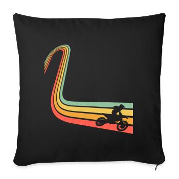 Motocross - Housse de coussin décorative 45 x 45 cm - noir - Devant