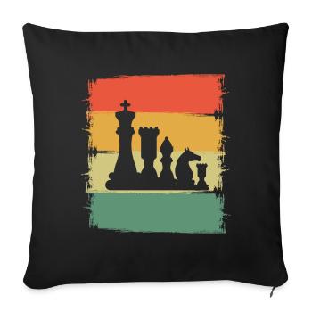 Chess - Sofa pillowcase 17,3'' x 17,3'' (45 x 45 cm) - black - Front