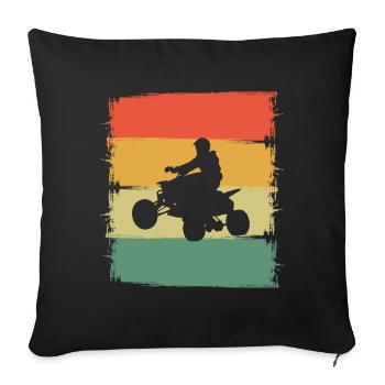 Quad bike - Sofa pillowcase 17,3'' x 17,3'' (45 x 45 cm) - black - Front