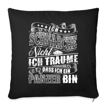 Panzer - Sofakissenbezug 45 x 45 cm - Schwarz - Vorne