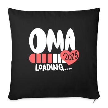 Oma 2023 - Werdende Oma 2023 - Sofakissenbezug 45 x 45 cm - Schwarz - Vorne