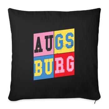 Augsburg Deutschland Stadt Schrift Retro Heimat - Sofakissenbezug 45 x 45 cm - Schwarz - Vorne
