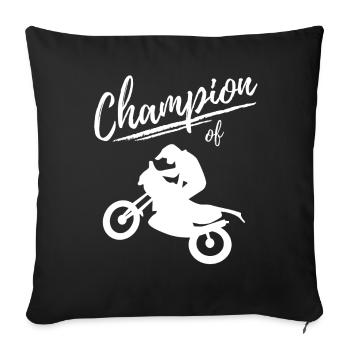 Champion of Motorcross - Enduro Motorcycle - Sofa pillowcase 17,3'' x 17,3'' (45 x 45 cm) - black - Front
