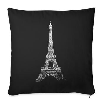Paris Eiffel Tower Vintage Skyline I Love France - Sofa pillowcase 17,3'' x 17,3'' (45 x 45 cm) - black - Front