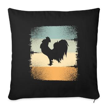 Hahn - Sofakissenbezug 45 x 45 cm - Schwarz - Vorne