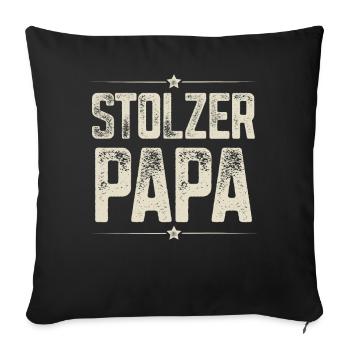 Stolzer Papa - Sofakissenbezug 45 x 45 cm - Schwarz - Vorne
