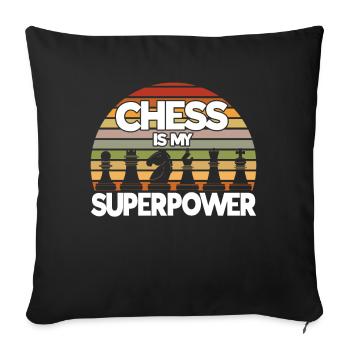 Chess Player Gift Chess Club Chess - Sofa pillowcase 17,3'' x 17,3'' (45 x 45 cm) - black - Front