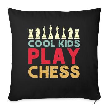 Chess Player Gift Chess Club Chess - Sofa pillowcase 17,3'' x 17,3'' (45 x 45 cm) - black - Front