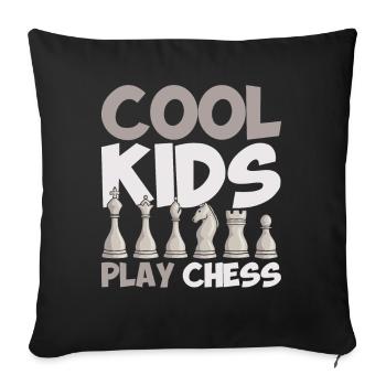 Chess Player Gift Chess Club Chess - Sofa pillowcase 17,3'' x 17,3'' (45 x 45 cm) - black - Front