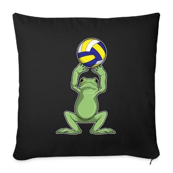 Frog Volleyball Player Volleyball - Sofa pillowcase 17,3'' x 17,3'' (45 x 45 cm) - black - Front