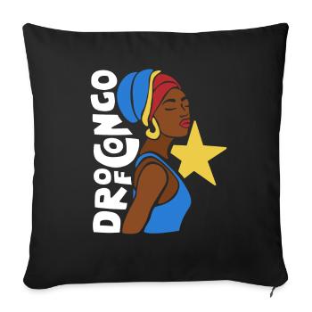 DRC DR of Congo Kongo Kinshasa Black Heritage - Sofakissenbezug 45 x 45 cm - Schwarz - Vorne
