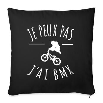je peux pas j'ai bmx vélo cycliste rider freestyle - Housse de coussin décorative 45 x 45 cm - noir - Devant