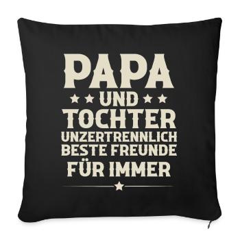 Vater Und Tochter - Sofakissenbezug 45 x 45 cm - Schwarz - Vorne