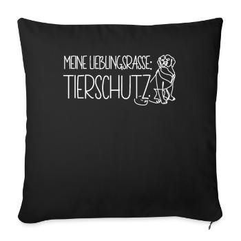 Meine Lieblingsrasse Tierschutz Tierheim Hund - Sofakissenbezug 45 x 45 cm - Schwarz - Vorne