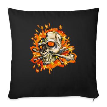 exploding skull - Sofa pillowcase 17,3'' x 17,3'' (45 x 45 cm) - black - Front