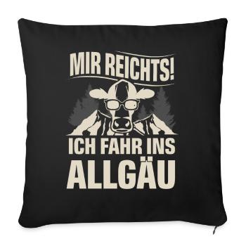 Allgäu - Sofakissenbezug 45 x 45 cm - Schwarz - Vorne