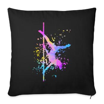 Pole Dance Fitness Couleur Splash Pole Dance - Housse de coussin décorative 45 x 45 cm - noir - Devant