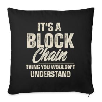 Krypto Blockchain - Sofakissenbezug 45 x 45 cm - Schwarz - Vorne