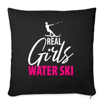 Water Skis Waterskiing Waterskiers Ladies Mother - Sofa pillowcase 17,3'' x 17,3'' (45 x 45 cm) - black - Front