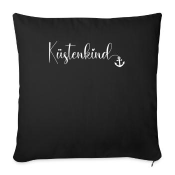 Enfant côtier Basse côte allemande de la mer du Nord - Housse de coussin décorative 45 x 45 cm - noir - Devant
