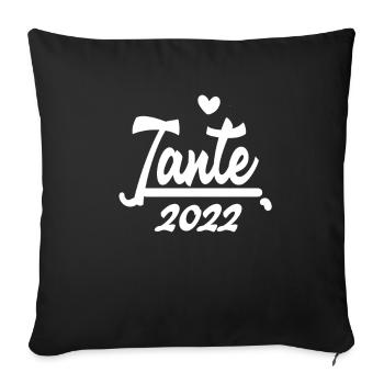 Tante 2022 - Werdende Tante - Tante werden - Sofakissenbezug 45 x 45 cm - Schwarz - Vorne