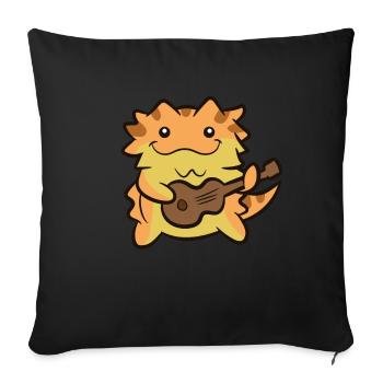 Tamarins barbus Guitare jouant du lézard Dragon barbu - Housse de coussin décorative 45 x 45 cm - noir - Devant