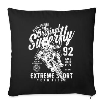 Extreme Sport Cyclist Illustration - Sofa pillowcase 17,3'' x 17,3'' (45 x 45 cm) - black - Front