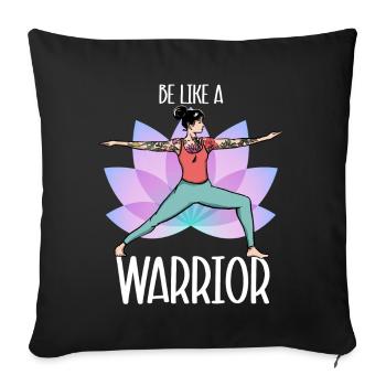 Yoga Asana Warrior warrior - Sofa pillowcase 17,3'' x 17,3'' (45 x 45 cm) - black - Front