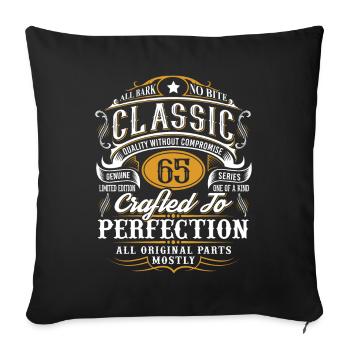65e anniversaire - Housse de coussin décorative 45 x 45 cm - noir - Devant