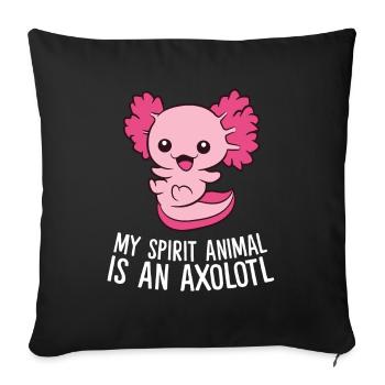Mignon animal de compagnie Axolotl Mon animal spirituel est - Housse de coussin décorative 45 x 45 cm - noir - Devant