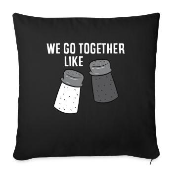 Nous allons ensemble comme le poivre et le sel - Housse de coussin décorative 45 x 45 cm - noir - Devant