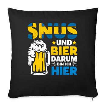 Snus Tabak Nikotin - Sofakissenbezug 45 x 45 cm - Schwarz - Vorne