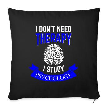Étudiant en psychologie disant T Shirt - Housse de coussin décorative 45 x 45 cm - noir - Devant