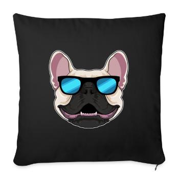 Lunettes de soleil bouledogue français - Housse de coussin décorative 45 x 45 cm - noir - Devant