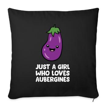Just a Girl Who Loves Aubergines - Sofa pillowcase 17,3'' x 17,3'' (45 x 45 cm) - black - Front