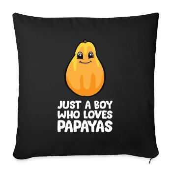 Just a Boy Who Loves Papayas - Sofa pillowcase 17,3'' x 17,3'' (45 x 45 cm) - black - Front