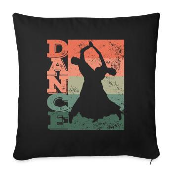 Danse Standard Couple Valse Viennoise Standard - Housse de coussin décorative 45 x 45 cm - noir - Devant