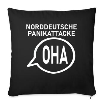 NORDDEUTSCHE PANIKATTACKE - Sofakissenbezug 45 x 45 cm - Schwarz - Vorne