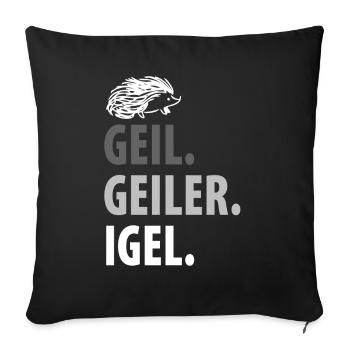 Igel - Sofakissenbezug 45 x 45 cm - Schwarz - Vorne